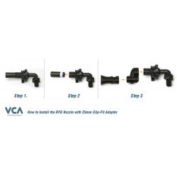 VCA 1/2 Zoll RFG-Düse mit Red Sea Reefer Slip-Fit-Drop-Adapter VCA 1/2 Zoll RFG-Düse mit Red Sea Reefer Slip-Fit-Drop-Adapter