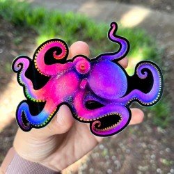 LAZY COFFEE DESIGN „Oktopus Kraken“-Aufkleber/holografisch – Autocollant LAZY COFFEE DESIGN „Oktopus Kraken“-Aufkleber/holografisch – Autocollant