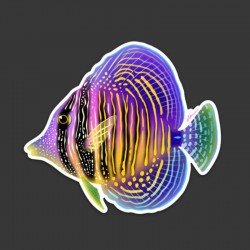 LAZY COFFEE DESIGN Aufkleber „Rainbow Sailfin Tang“ – Autocollant LAZY COFFEE DESIGN Aufkleber „Rainbow Sailfin Tang“ – Autocollant