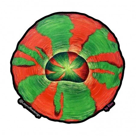 LAZY COFFEE DESIGN Aufkleber „Bleeding Apple“ – Autocollant