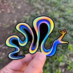 LAZY COFFEE DESIGN Aufkleber „Blue Ribbon Aal“/Holographic – Autocollant LAZY COFFEE DESIGN Aufkleber „Blue Ribbon Aal“/Holographic – Autocollant