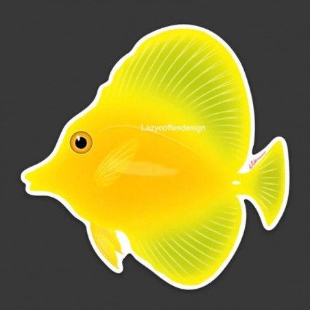 LAZY COFFEE DESIGN Yellow Tang-Aufkleber - Autocollant